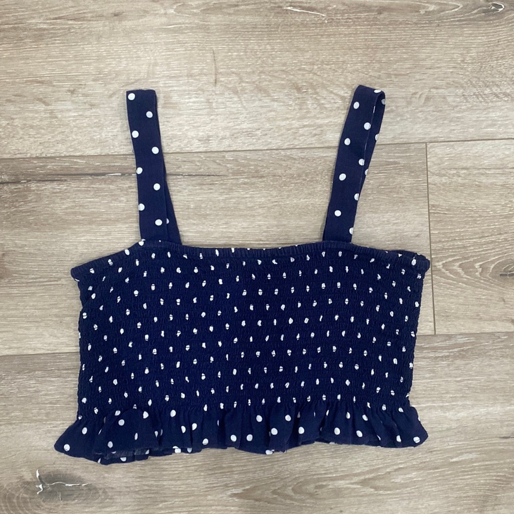 American Eagle Navy Blue Polka Dot Tank Top!